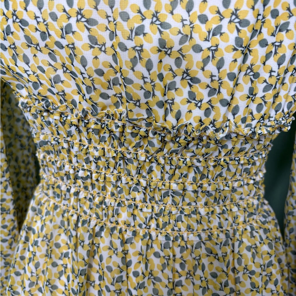 Max Studio Yellow Floral Long Sleeve Dress - Picture 5 of 10
